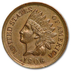 1906 Indian Head Cent AU Details 1906 Indian Head Cent AU Details