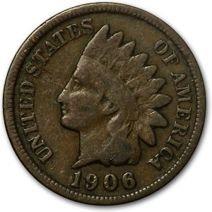 1906 Indian Head Cent Good+ 1906 Indian Head Cent Good+