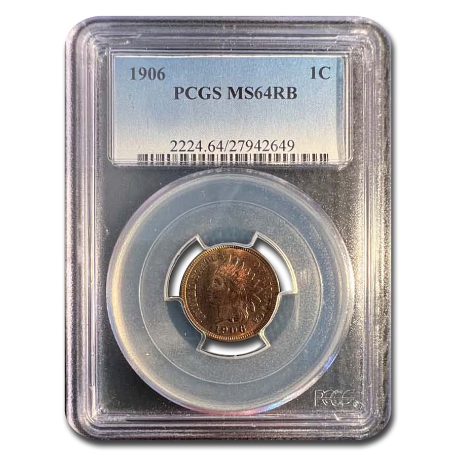 1906 Indian Head Cent MS-64 PCGS (Red/Brown)