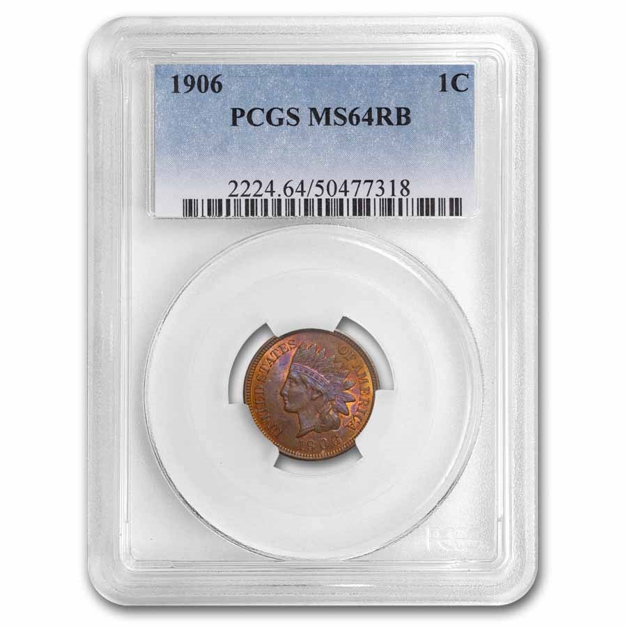 1906 Indian Head Cent MS-64 PCGS (Red/Brown)
