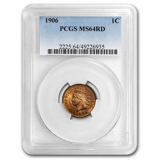 1906 Indian Head Cent MS-64 PCGS (Red) 1906 Indian Head Cent MS-64 PCGS (Red)