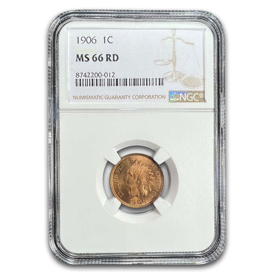1906 Indian Head Cent MS-66 NGC (Red)