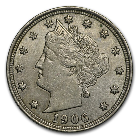 1906 Liberty Head V Nickel AU 1906 Liberty Head V Nickel AU