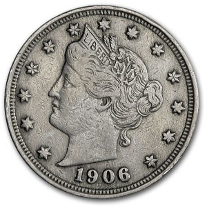 1906 Liberty Head V Nickel Good+