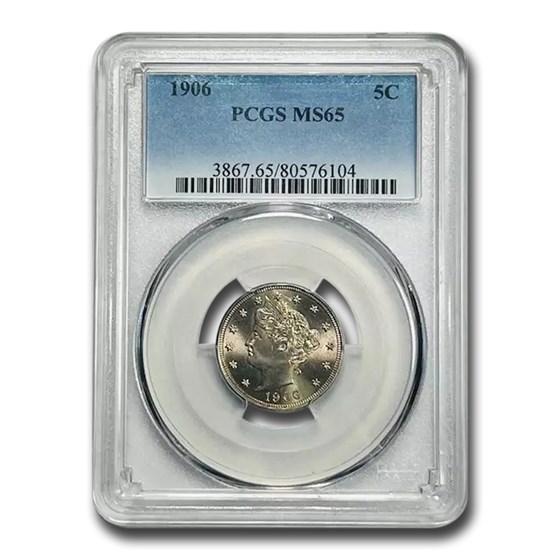 1906 Liberty Head V Nickel MS-65 PCGS 1906 Liberty Head V Nickel MS-65 PCGS
