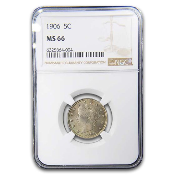 1906 Liberty Head V Nickel MS-66 NGC 1906 Liberty Head V Nickel MS-66 NGC