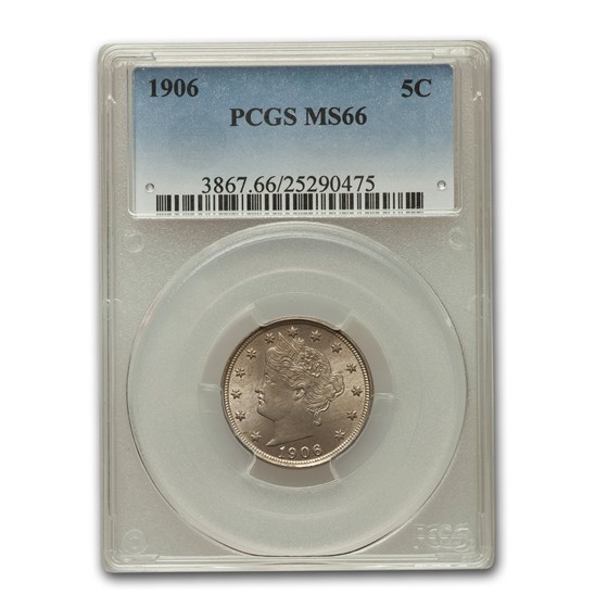 1906 Liberty Head V Nickel MS-66 PCGS 1906 Liberty Head V Nickel MS-66 PCGS