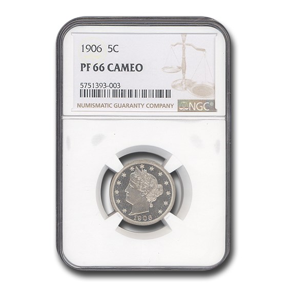 1906 Liberty Head V Nickel PF-66 Cameo NGC 1906 Liberty Head V Nickel PF-66 Cameo NGC