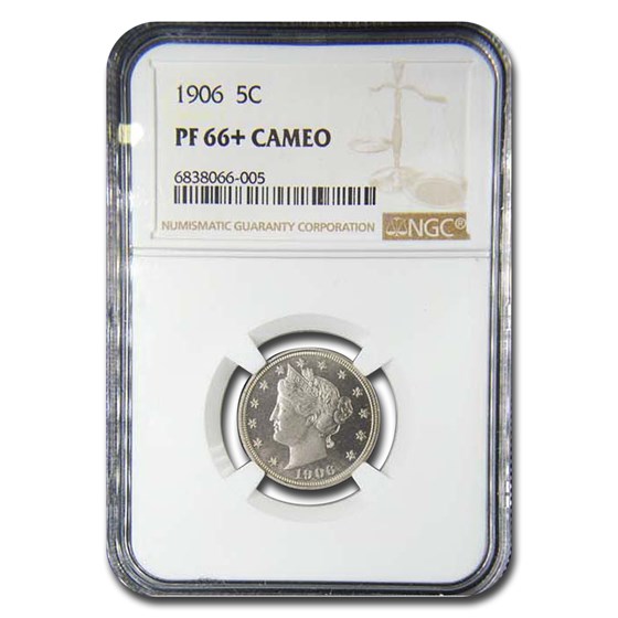 1906 Liberty Head V Nickel PF-66 Cameo+ NGC 1906 Liberty Head V Nickel PF-66 Cameo+ NGC