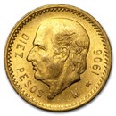 1906 Mexico Gold 10 Pesos BU