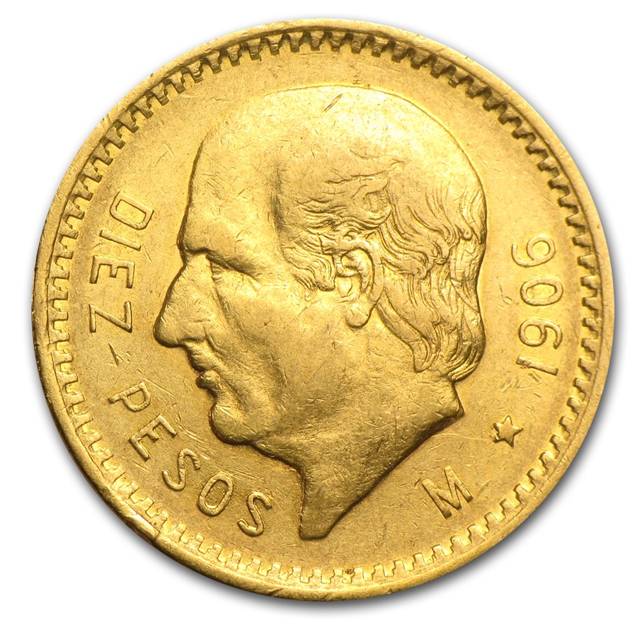 1906 Mexico Gold 10 Pesos XF