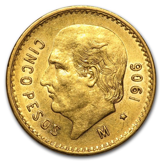 1906 Mexico Gold 5 Pesos BU 1906 Mexico Gold 5 Pesos BU
