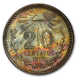 1906 Mexico Silver 20 Centavos AU 1906 Mexico Silver 20 Centavos AU