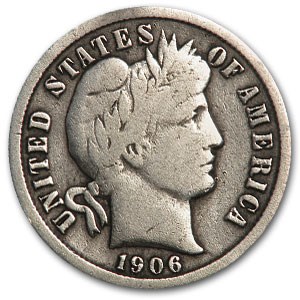 1906-O Barber Dime VG (Details) 1906-O Barber Dime VG (Details)