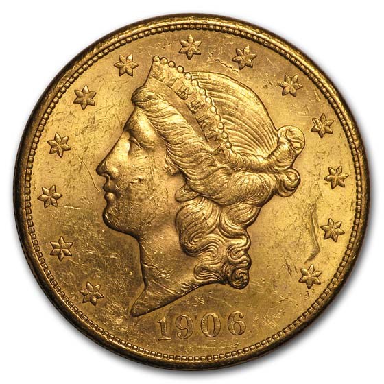 1906-S $20 Liberty Gold Double Eagle AU 1906-S $20 Liberty Gold Double Eagle AU