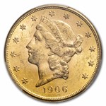 1906-S $20 Liberty Gold Double Eagle MS-62 PCGS