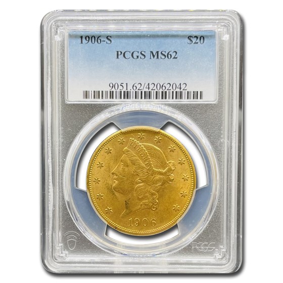 1906-S $20 Liberty Gold Double Eagle MS-62 PCGS 1906-S $20 Liberty Gold Double Eagle MS-62 PCGS