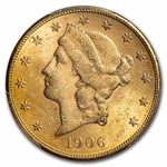 1906-S $20 Liberty Gold Double Eagle MS-63 PCGS