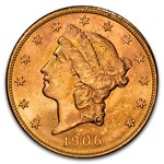 1906-S $20 Liberty Gold Double Eagle MS-64 PCGS