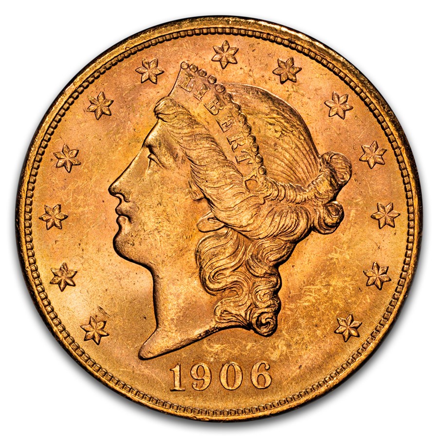 1906-S $20 Liberty Gold Double Eagle MS-64 PCGS