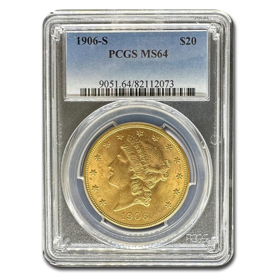 1906-S $20 Liberty Gold Double Eagle MS-64 PCGS 1906-S $20 Liberty Gold Double Eagle MS-64 PCGS