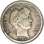 1906-S Barber Dime VG
