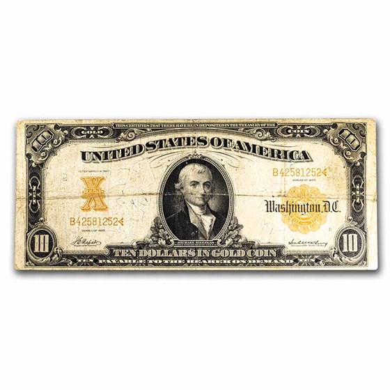 1907 $10 Gold Certificate Choice Fine (Fr#1169A) 1907 $10 Gold Certificate Choice Fine (Fr#1169A)