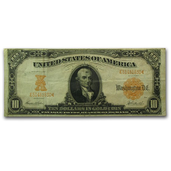 1907 $10 Gold Certificate VF (Fr#1172) 1907 $10 Gold Certificate VF (Fr#1172)