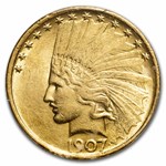 1907 $10 Indian Gold Eagle AU-58 PCGS