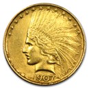 1907 $10 Indian Gold Eagle (Cleaned)
