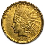 1907 $10 Indian Gold Eagle MS-61 NGC CAC