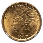 1907 $10 Indian Gold Eagle MS-62 NGC