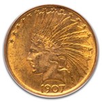 1907 $10 Indian Gold Eagle MS-63 PCGS