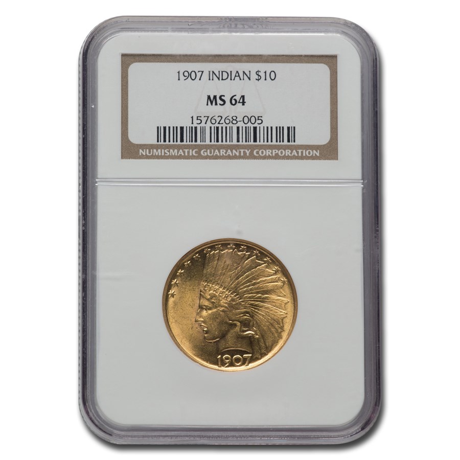 1907 $10 Indian Gold Eagle MS-64 NGC