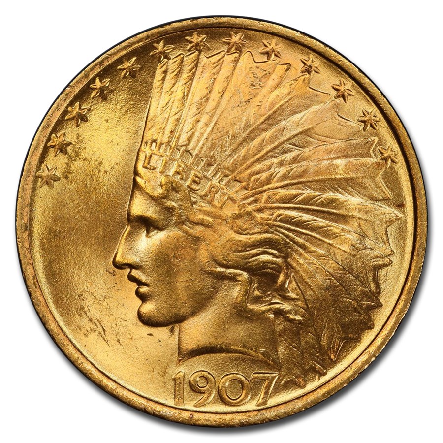 1907 $10 Indian Gold Eagle MS-64 PCGS