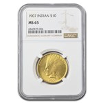 1907 $10 Indian Gold Eagle MS-65 NGC (No Motto)