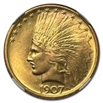 1907 $10 Indian Gold Eagle MS-66 NGC