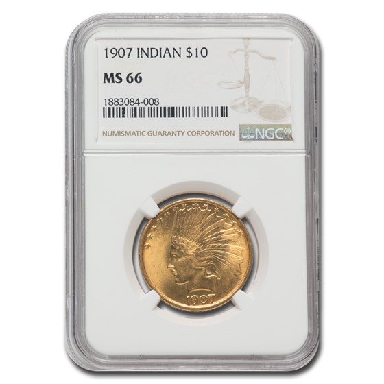 1907 $10 Indian Gold Eagle MS-66 NGC