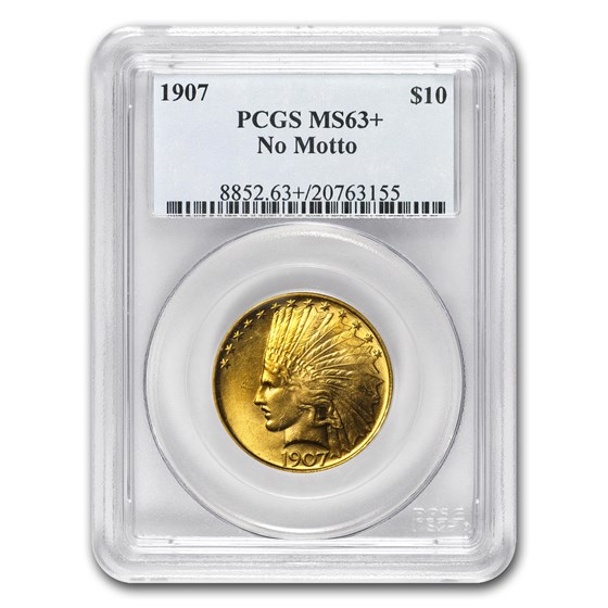 1907 $10 Indian Gold Eagle No Motto MS-63+ PCGS 1907 $10 Indian Gold Eagle No Motto MS-63+ PCGS