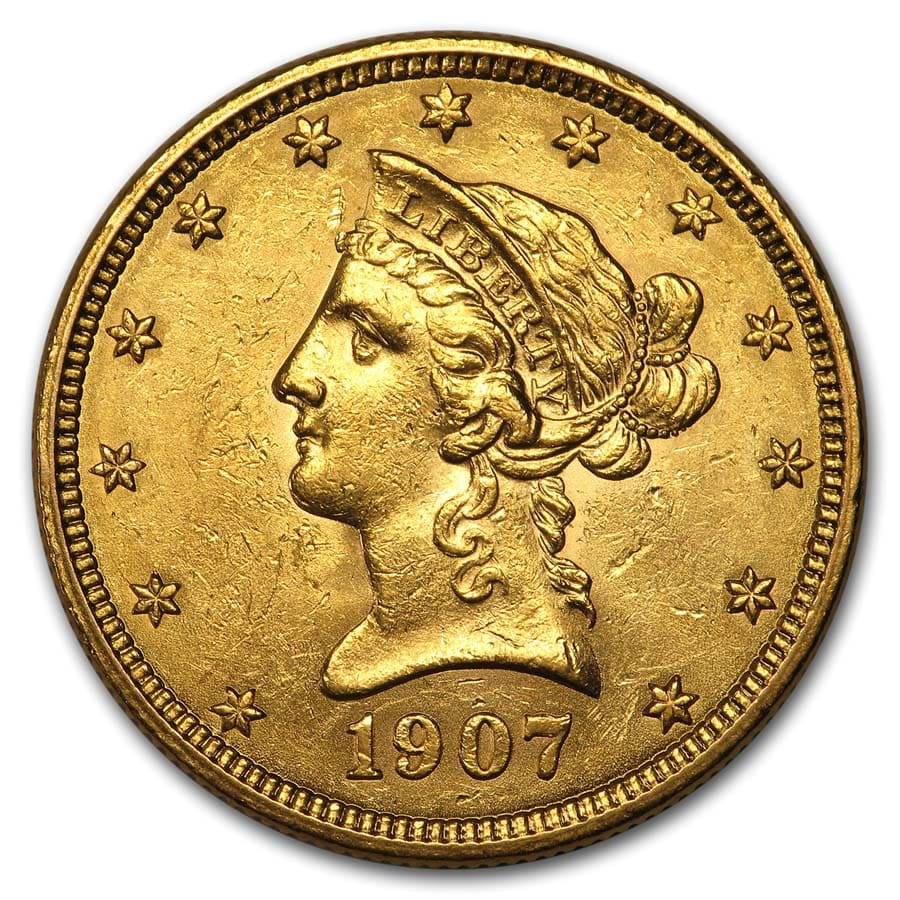 1907 $10 Liberty Gold Eagle AU