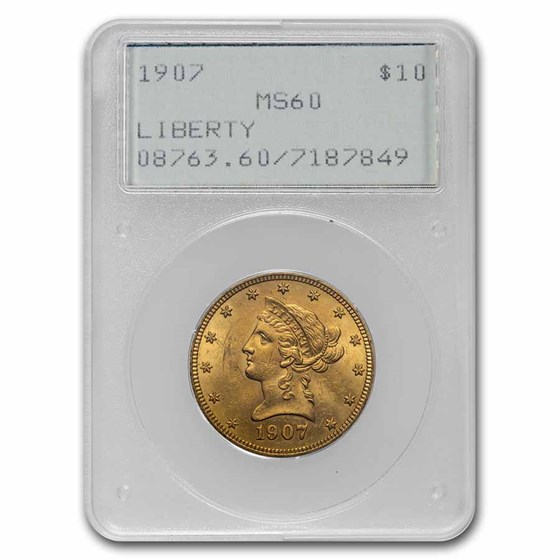 1907 $10 Liberty Gold Eagle MS-60 PCGS (Rattler) 1907 $10 Liberty Gold Eagle MS-60 PCGS (Rattler)