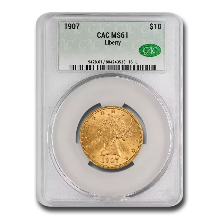 1907 $10 Liberty Gold Eagle MS-61 CACG