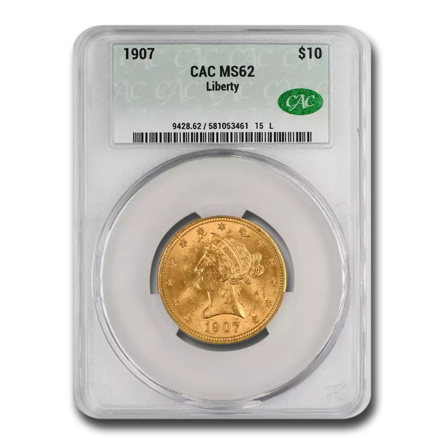 1907 $10 Liberty Gold Eagle MS-62 CACG