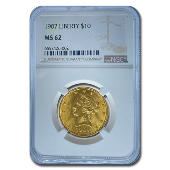 1907 $10 Liberty Gold Eagle MS-62 NGC 1907 $10 Liberty Gold Eagle MS-62 NGC