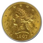 1907 $10 Liberty Gold Eagle MS-63 PCGS CAC