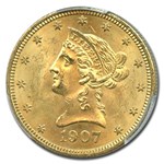 1907 $10 Liberty Gold Eagle MS-63 PCGS