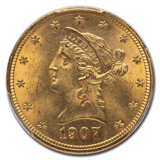 1907 $10 Liberty Gold Eagle MS-64 PCGS CAC 1907 $10 Liberty Gold Eagle MS-64 PCGS CAC