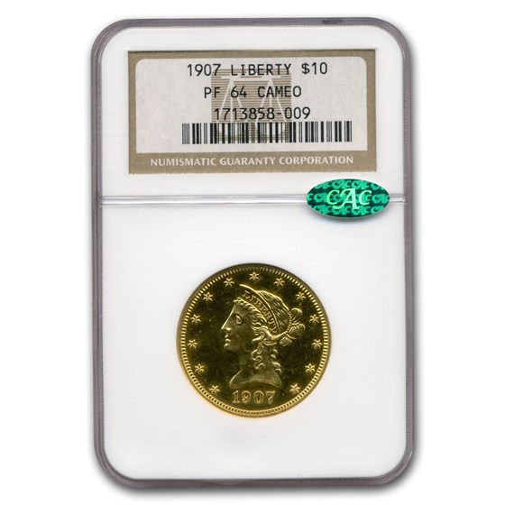 1907 $10 Liberty Gold Eagle PF-64 Cameo NGC CAC 1907 $10 Liberty Gold Eagle PF-64 Cameo NGC CAC