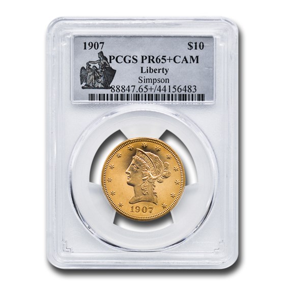 1907 $10 Liberty Gold Eagle PR-65+ Cameo PCGS 1907 $10 Liberty Gold Eagle PR-65+ Cameo PCGS