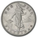 1907-1912 Philippines Silver 1 Peso Avg Circ